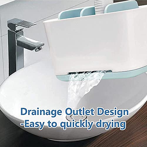 Deuson Ecom Multipurpose Storage Toothbrush Toothpaste Tongue Cleaner Holder Razor Shaving kit Toiletries Cosmetics Organizer Rack Stand for Bathroom and washbasin Easy Store Caddy Unbreakable (6) - Image 5