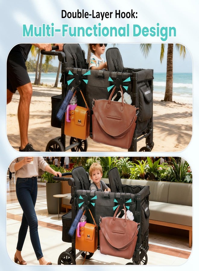 Viotiin Stroller Hooks for Wonderfold Wagon W2&W4, Double-Layer Multipurpose Side Hook, Space-Saving for Hanging Balance Bikes & Everything, Durable Plastic Wagon Accessories, 40kg Sturdy Load-Bearing (4PCS) - Image 5