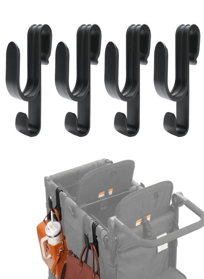 Viotiin Stroller Hooks for Wonderfold Wagon W2&W4, Double-Layer Multipurpose Side Hook, Space-Saving for Hanging Balance Bikes & Everything, Durable Plastic Wagon Accessories, 40kg Sturdy Load-Bearing (4PCS) - Image 1