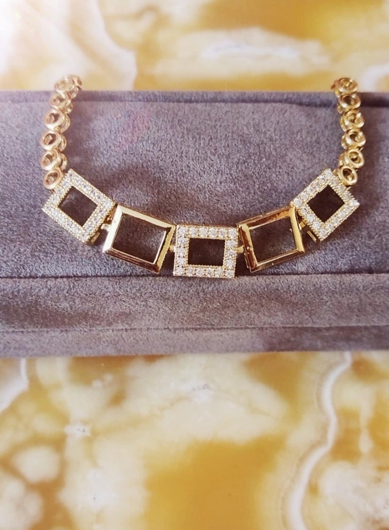 RA accessories Women Bracelet Of Chinese Gold With Lobes - Rust Resistant - Image 4