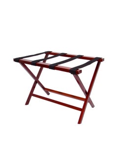 Foldable Wood Luggage Rack, High Quality Luggage Rack for Guest Room Bedroom Hotel, Black Straps