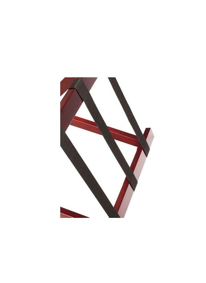 Generic - Foldable Wood Luggage Rack, High Quality Luggage Rack for Guest Room Bedroom Hotel, Black Straps - Image 1