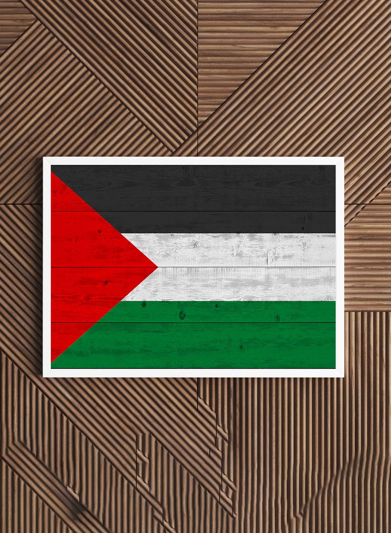 LOWHA Framed Wall Art with Flag Of Palestine Printed Painting Poster, For Home, Room, Office Decor - Image 1