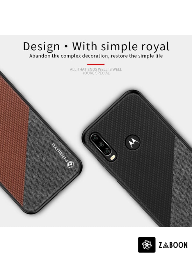 Zaboon PINWUYO Hong Series Anti-fall TPU+ Chemical Fiber Cloth Protective Cover Protective Case Cover For Moto P40 power - Image 5