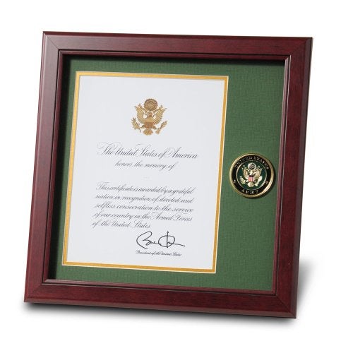 Allied Flag Allied Frame United States Army Presidential Memorial Certificate Frame with Medallion  8 x 10 inch