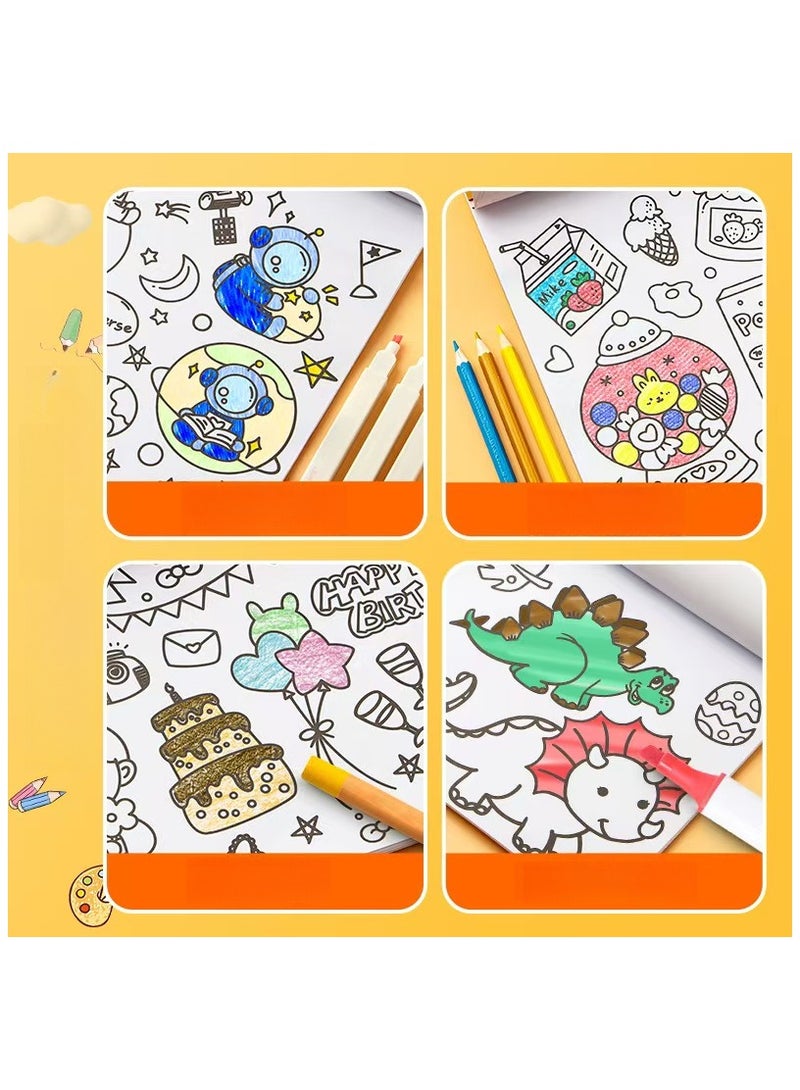 Children's Doodle Book – 20 Pages for Coloring and Drawing, Movable and Reusable, Wall Stickable, Thick Paper for Art Fill-In; Perfect for School, Students, Stationery, and Learning Supplies - Image 2