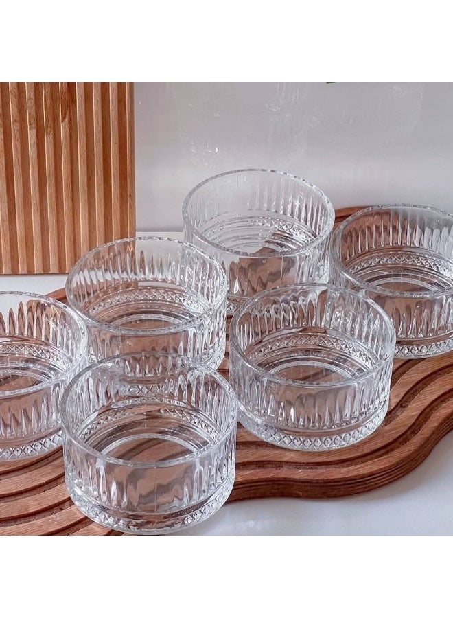 طقم أوعية زجاج كريستال بوله  للتقديم والصلصة والغمس والحلوى والأطباق الجانبية – 6 قطع – volume 295 cc – تصميم أنيق وشفاف - Image 2