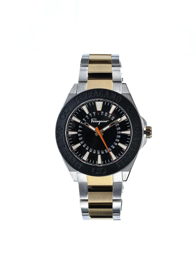 فيراغامو ساعة كلاسيك كوارتز بقرص أسود