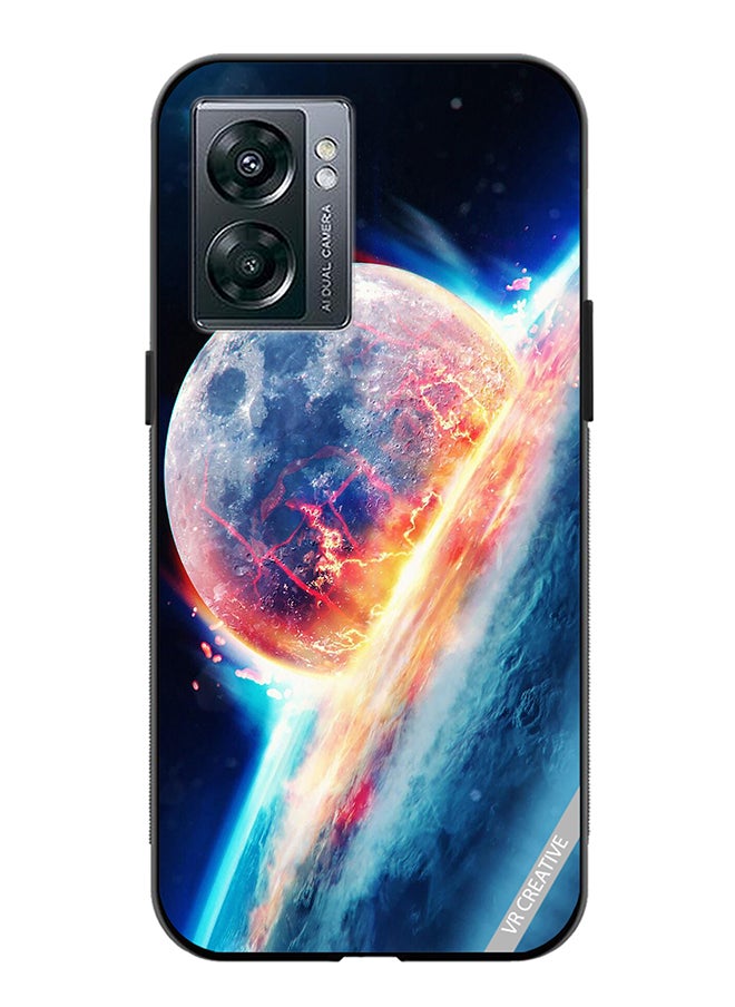 VR CREATIVE Protective Case Cover For Oppo A57 5G Fallen Moon Design Multicolour  - Image 1