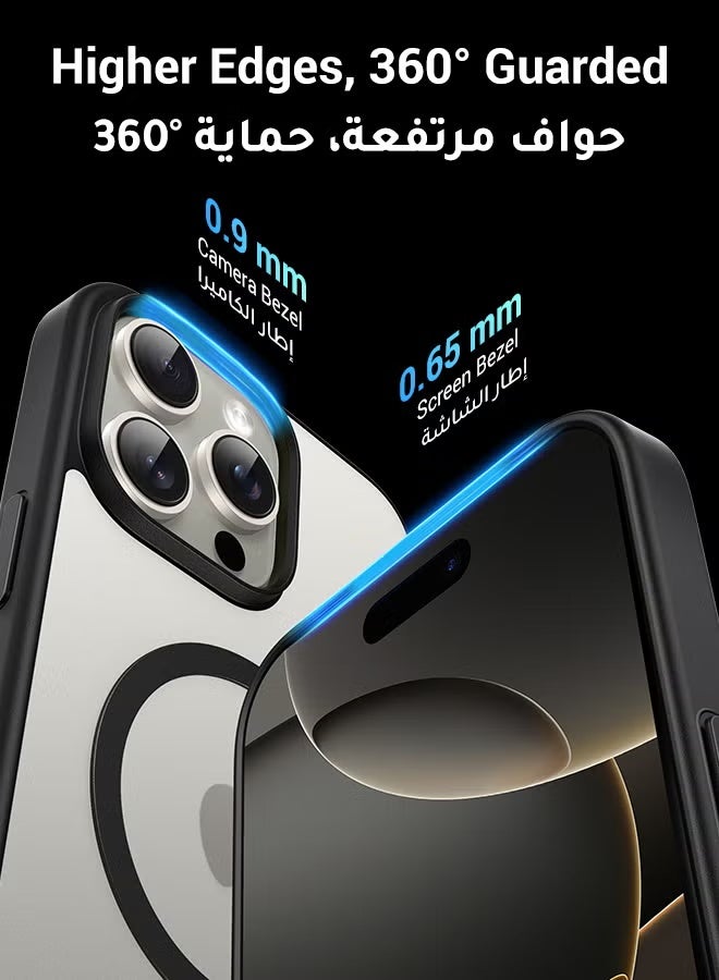 كارنييل جراب iPhone 16 Pro Max متوافق مع MagSafe، غطاء مغناطيسي قوي أسود غير لامع بدرجة عسكرية مقاوم للصدمات مع وسائد هوائية مدمجة في الزوايا، جراب واقٍ نحيف مضاد للبصمات - Image 2