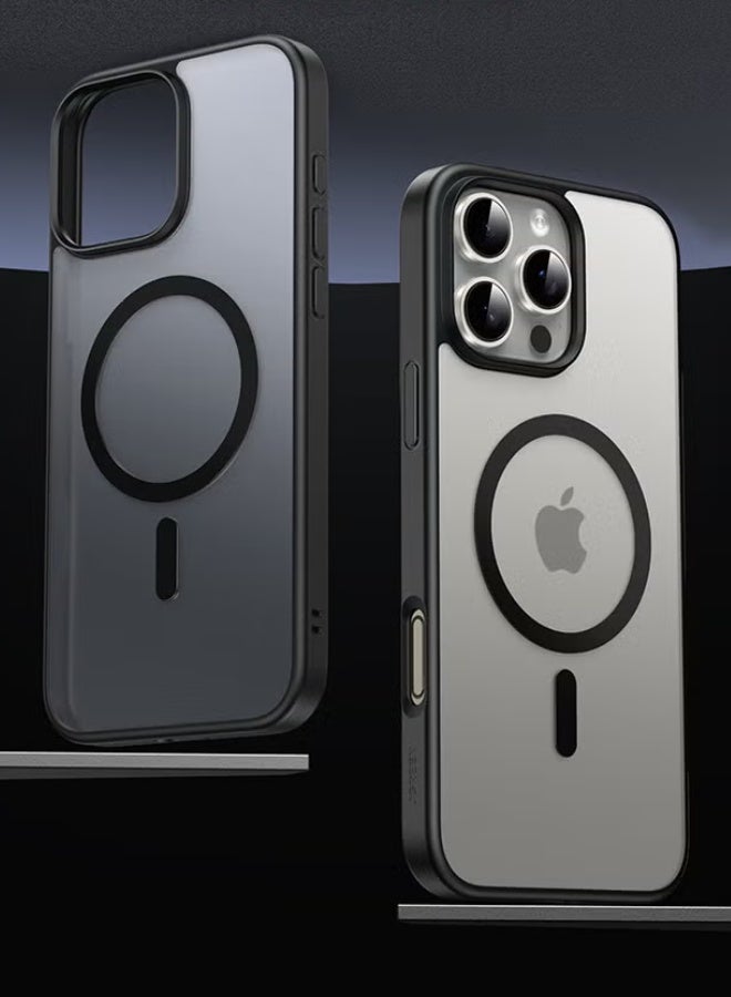 كارنييل جراب iPhone 16 Pro Max متوافق مع MagSafe، غطاء مغناطيسي قوي أسود غير لامع بدرجة عسكرية مقاوم للصدمات مع وسائد هوائية مدمجة في الزوايا، جراب واقٍ نحيف مضاد للبصمات - Image 1