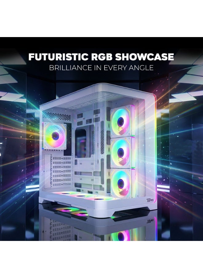 TWISTED MINDS Gaming Case, FLUX Mid Tower, Tempered Glass Side Panel, ATX / M-ATX / Mini-ITX Support, High Airflow Gaming PC Case | TM-FLUX-W white - Image 2
