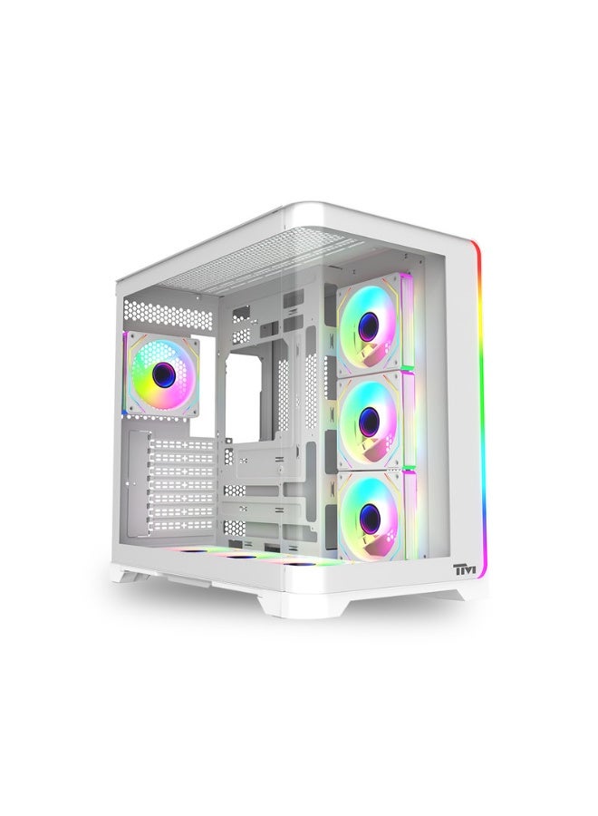 TWISTED MINDS Gaming Case, FLUX Mid Tower, Tempered Glass Side Panel, ATX / M-ATX / Mini-ITX Support, High Airflow Gaming PC Case | TM-FLUX-W white - Image 1