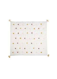 Crane BABY Blanket, Soft Cotton Pom Pom Nursery And Toddler Blanket For Boys And Girls, Cream, 36 X 36 Inch  - Image 2
