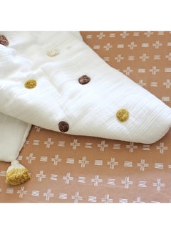 Crane BABY Blanket, Soft Cotton Pom Pom Nursery And Toddler Blanket For Boys And Girls, Cream, 36 X 36 Inch  - Image 4