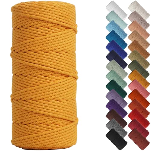 NOANTA Bright Orange Macrame Cord 3mm x 109yards, Colored Macrame Rope, Cotton Rope Macrame Yarn, Colorful Cotton Craft Cord for Wall Hanging, Plant Hangers, Crafts, Knitting - Image 1