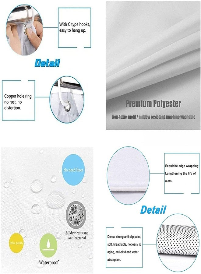 jieprom 4PCS Trust in The Lord Shower Curtain Set with Rugs, Toilet Lid Cover and Bath Mat with 12 Hooks, Bathroom Sets with Shower Curtain and Rugs and Accessories - Image 5