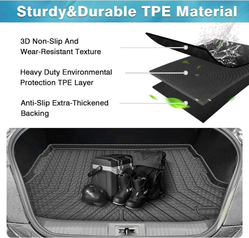 Mixsuper Cargo Liner Compatible with 2022-2023 Toyota GR86 All Weather Rear Cargo Trunk Floor Mat Black - Image 4