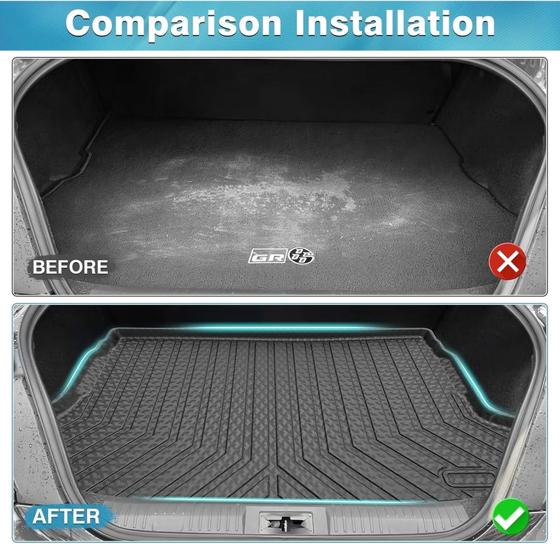 Mixsuper Cargo Liner Compatible with 2022-2023 Toyota GR86 All Weather Rear Cargo Trunk Floor Mat Black - Image 3