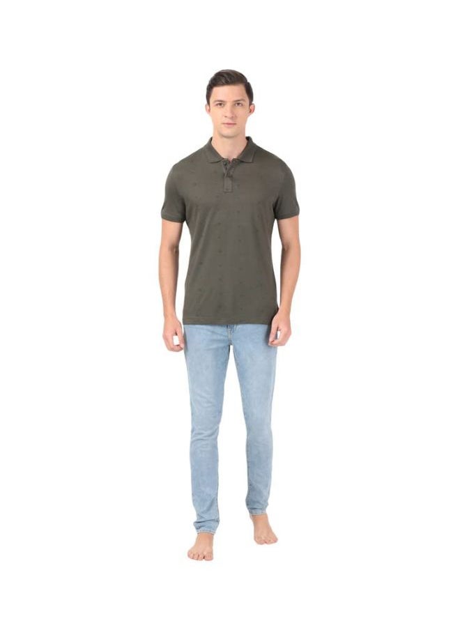 JOCKEY - Jockey IM16 Men Tencel Micro Modal and Cotton Blend Printed Half Sleeve Polo T Shirt - Image 1