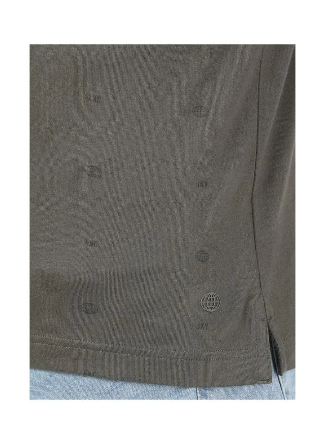 Jockey Deep Olive IM16 Men Tencel Micro Modal and Cotton Blend Printed Half Sleeve Polo T Shirt for Men | Best Price UAE