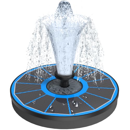 Yzert Solar Fountain for Bird Bath Direct Sunlight High Efficiency 3.5W Glass Panel Solar Water Fountain Outdoor Garden Flower (Blue) - Image 1