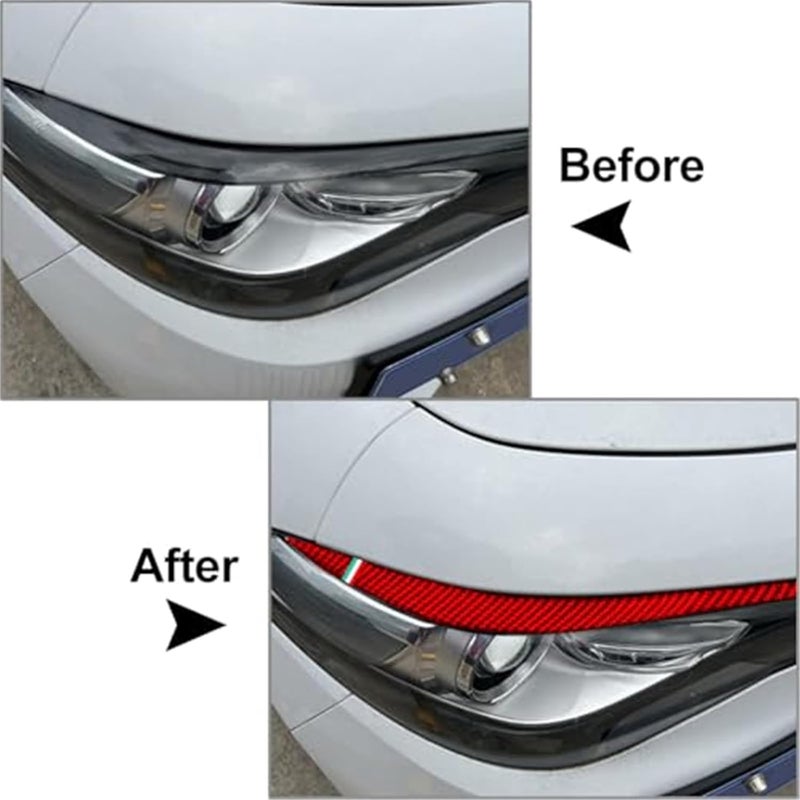Vuzmode Carbon Fiber Headlight Eyebrow Trim for Alfa Romeo Giulia - Image 3