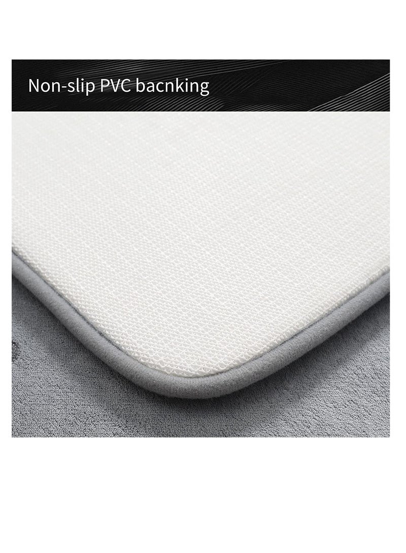 Excefore Memory Foam Bath Mat,Soft Small Bathmat Thick,Semi-Circular Non-Slip Bathroom Rugs Super Water Absorbent Bath Rugs Machine Wash Bath Mats for Floor Rug(17 inch×24 inch) - Image 3
