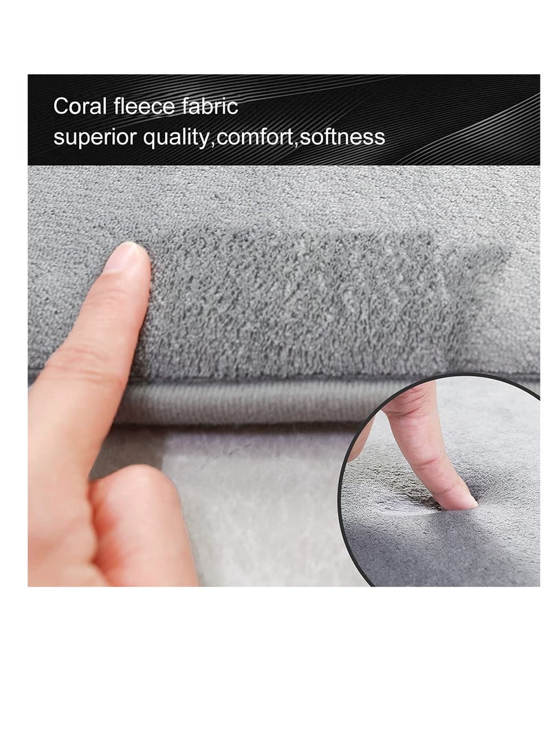 Excefore Memory Foam Bath Mat,Soft Small Bathmat Thick,Semi-Circular Non-Slip Bathroom Rugs Super Water Absorbent Bath Rugs Machine Wash Bath Mats for Floor Rug(17 inch×24 inch) - Image 5