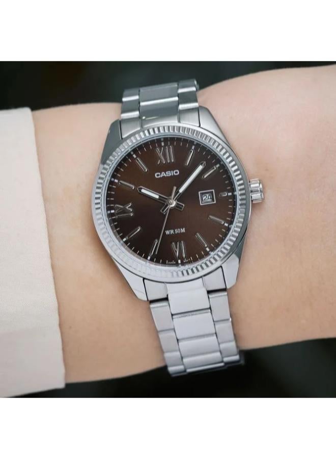 كاسيو ساعة تناظرية من الفولاذ المقاوم للصدأ LTP-1302DD-5AVDF - Image 2