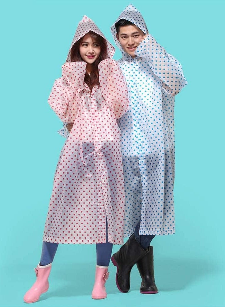 SYOSI Rain Poncho with Hood   Adult Raincoat Waterproof Rain Ponchos for Men Women, Emergency Survival Kit Outdoor Camping Hiking Travel and Theme Parks lovely and Fun Dots Print - Image 3