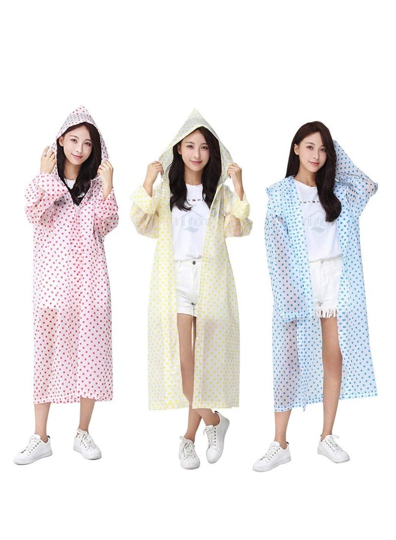 SYOSI Rain Poncho with Hood   Adult Raincoat Waterproof Rain Ponchos for Men Women, Emergency Survival Kit Outdoor Camping Hiking Travel and Theme Parks lovely and Fun Dots Print - Image 5
