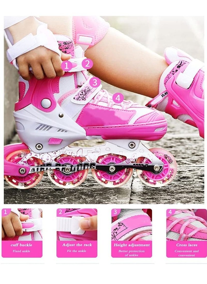Generic - Comfort Adjustable Front Wheel LED Light Up Skate Shoe Single Row Indoor Outdoor Shoe for Beginners Kids Teens - Image 1