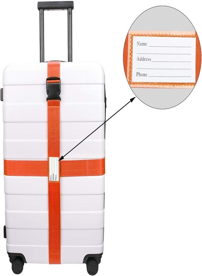 Luxebell Luggage Straps Suitcase Belt TSA Approved Travel Accessories Gift 4-Pack 6.56ft (2 Orange 2 Black) - Image 4