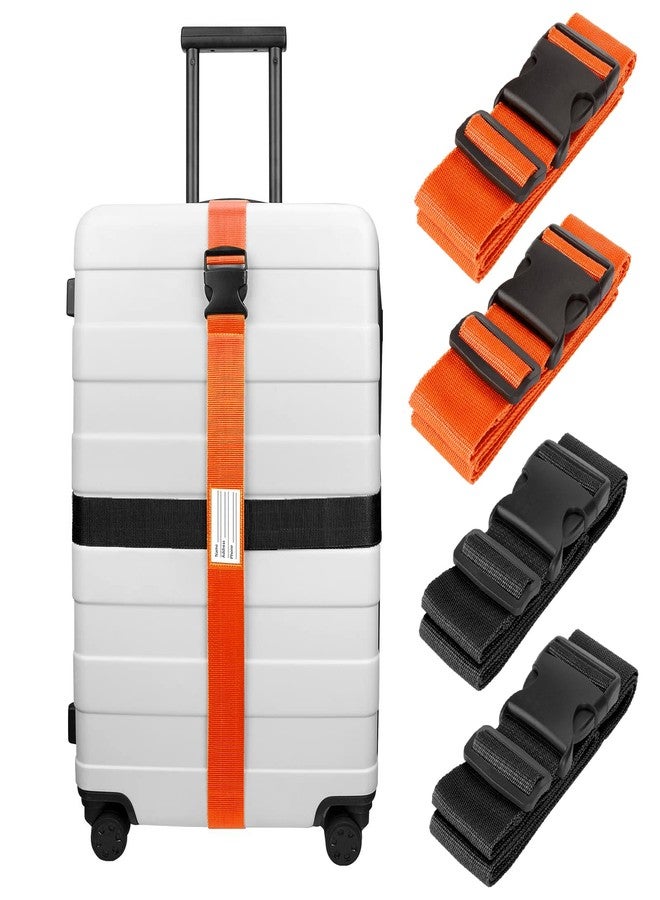 Luxebell Luggage Straps Suitcase Belt TSA Approved Travel Accessories Gift 4-Pack 6.56ft (2 Orange 2 Black) - Image 1