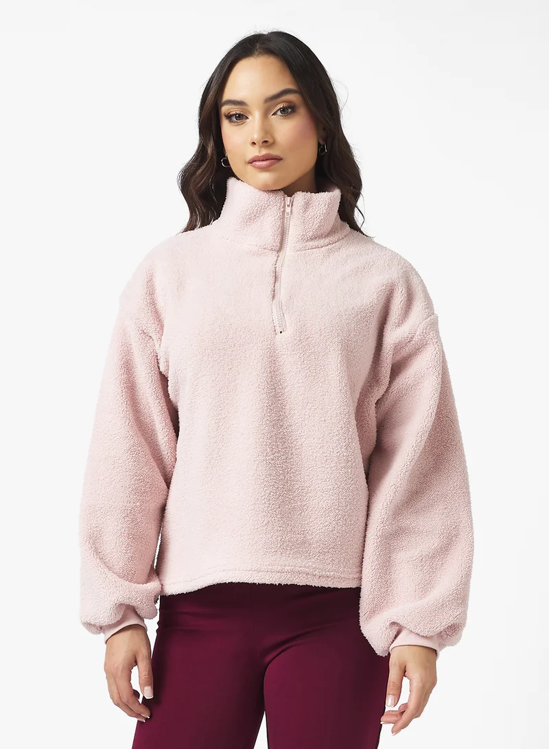 Ginger Basics Cozy Zip Up Borg Jumper