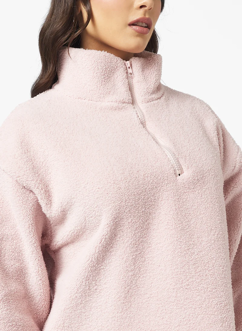 جينجر بيسيكس Cozy Zip Up Borg Jumper