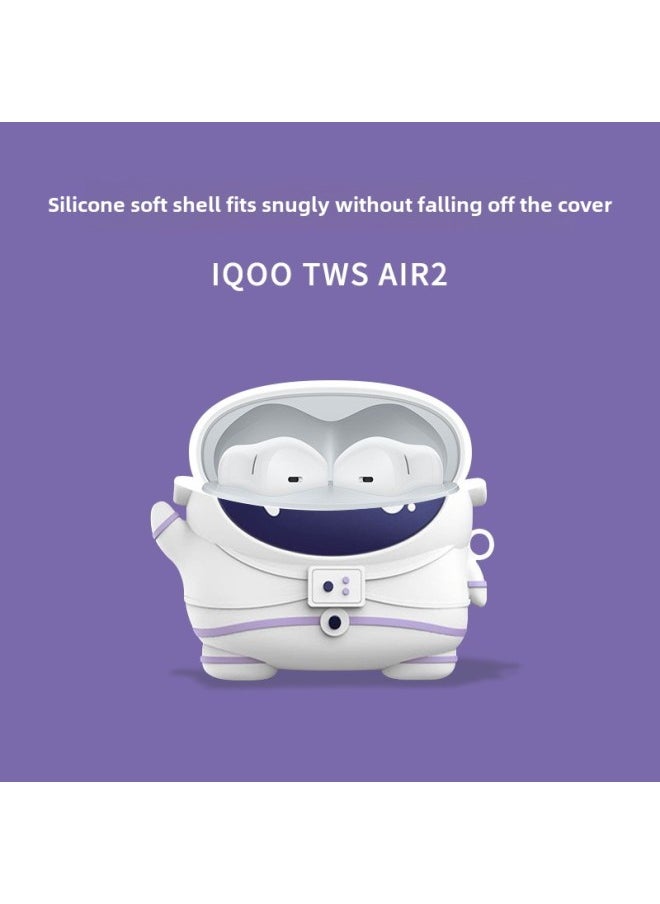 Generic - Vivo IQOO TWS Air2 Wireless Bluetooth Headset Protective Case Vivo Air2 Headset Protective Case-Color:Astronaut-Model:The Vivo Tws Air2 - Image 1