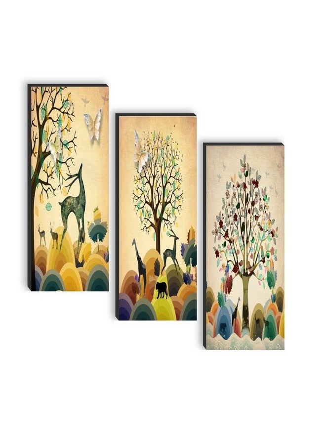 SAF paintings set of 3 Deer UV textured self adeshive wall painting for home decoration SANF-SJ86 - Image 1