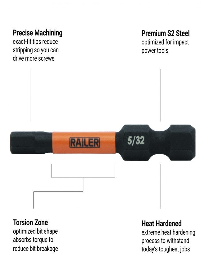 Railer Hex 4mm Impact Driver Bit - Railer Allen Wrench Drill Hex Bits. 1/4 Quick Release S2 Steel 2 inch 4mm Hex Bits. (5 Pack) - Image 4