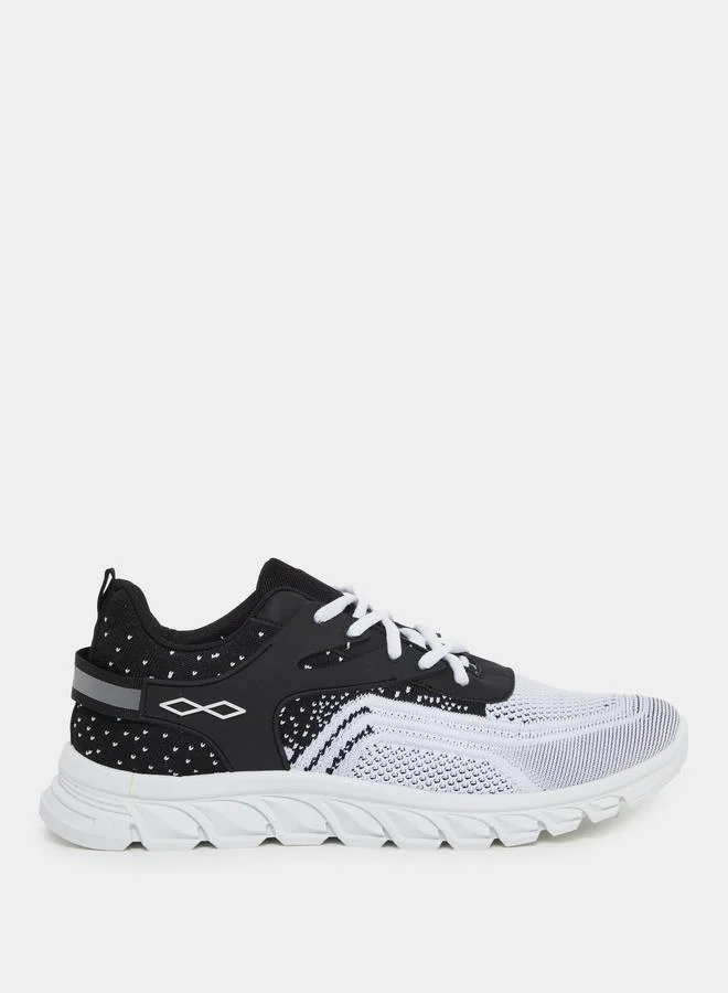 ستايلي Styli Knitted Elastic Lace Up Sneakers