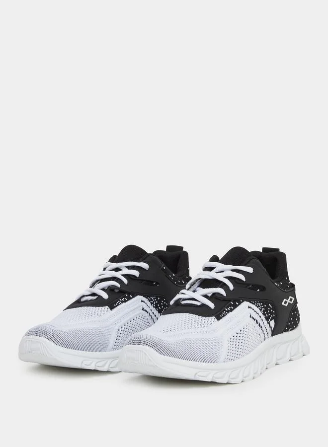 ستايلي Styli Knitted Elastic Lace Up Sneakers