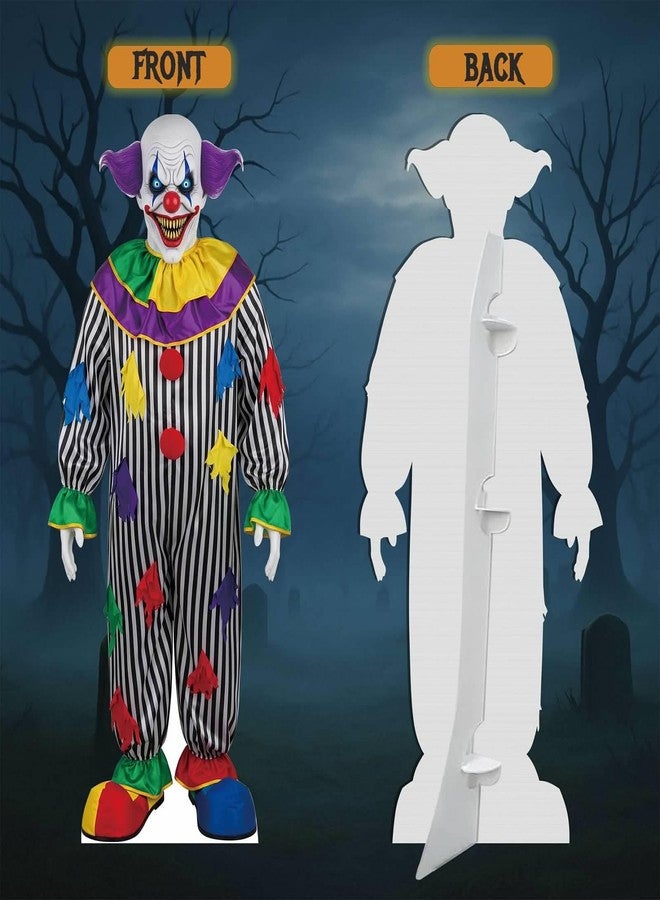 EZISHIPS Halloween Scary Clown 6FT Cardboard Cutout – Spooky Life-Size Standee for Halloween Decorations - Image 2