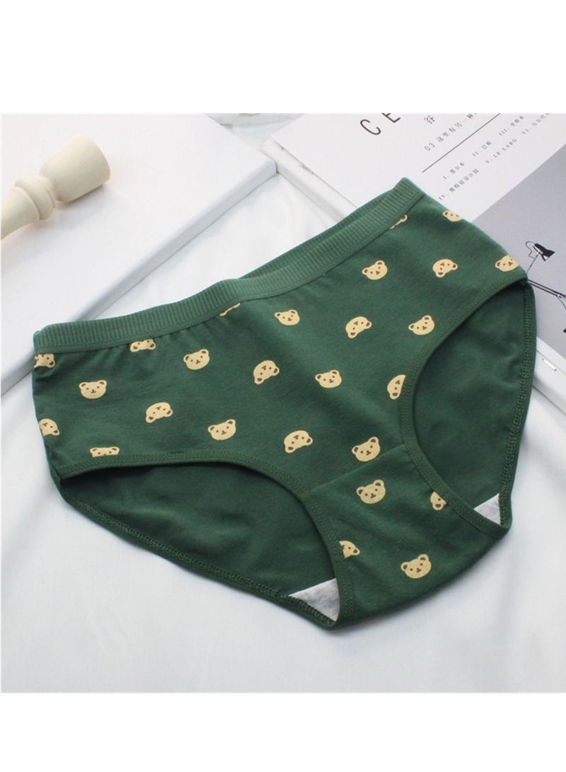 5 Pack Mid Waist Briefs Cute Style Cotton Underwear Ladies Mid Waist Comfortable Breathable Cute Girls Briefs  - Image 4