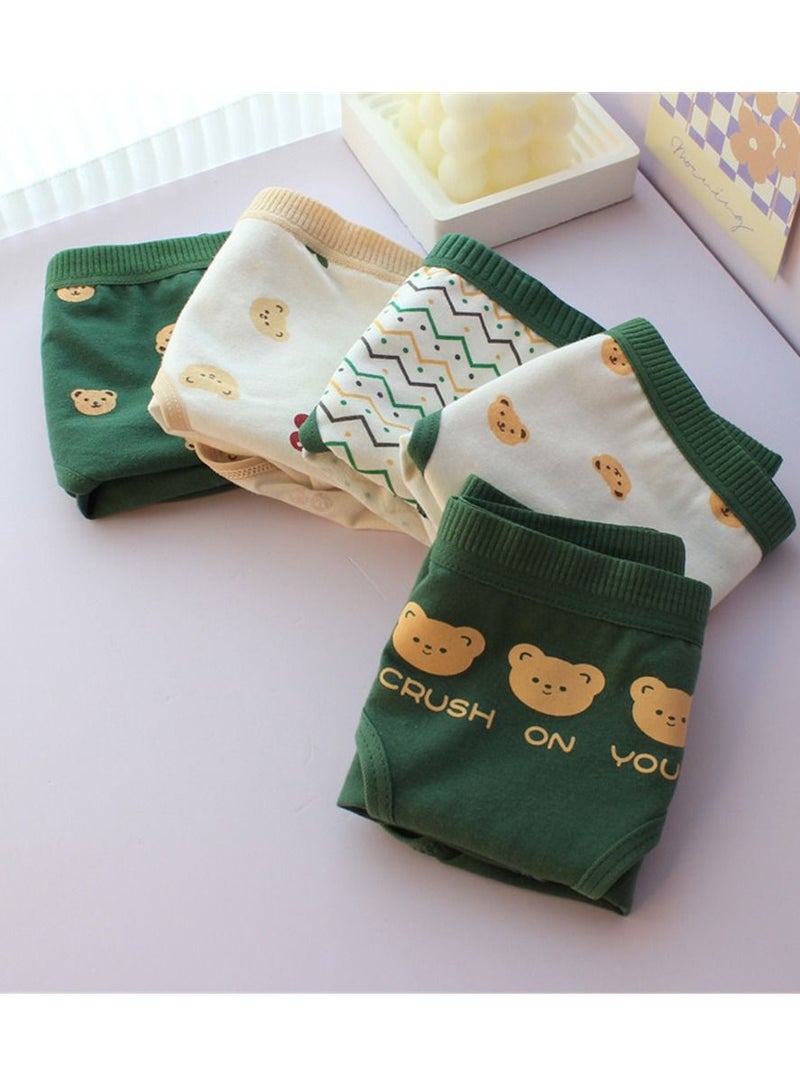 5 Pack Mid Waist Briefs Cute Style Cotton Underwear Ladies Mid Waist Comfortable Breathable Cute Girls Briefs  - Image 1