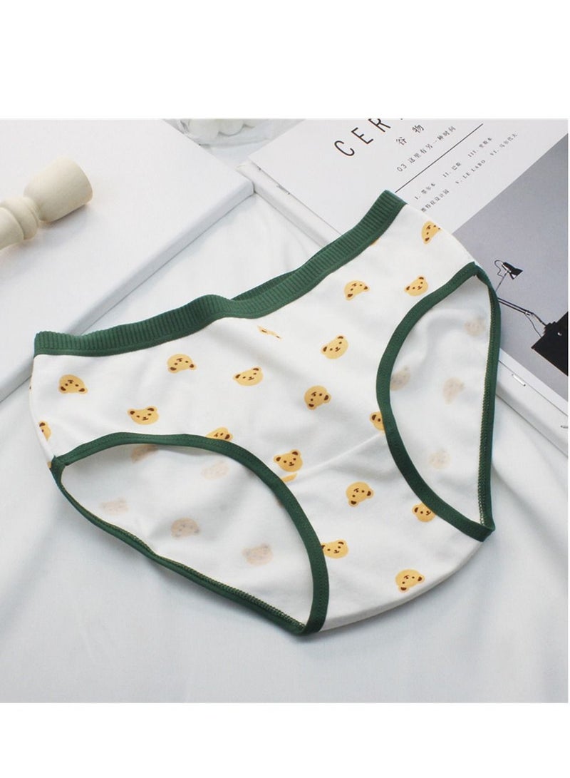 5 Pack Mid Waist Briefs Cute Style Cotton Underwear Ladies Mid Waist Comfortable Breathable Cute Girls Briefs  - Image 2
