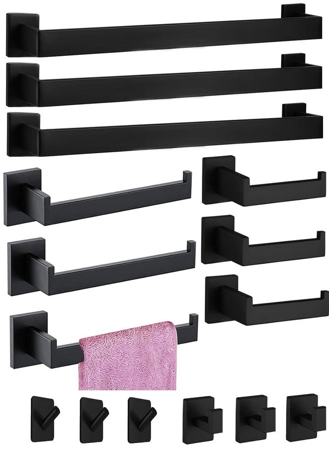 Toptowel 15-Pieces Matte Black Bathroom Accessories Set, Stainless Steel Bathroom Hardware Set, Towel Racks for Bathroom Wall Mounted 24 Inch Bath Towel Bar Set. - Image 1