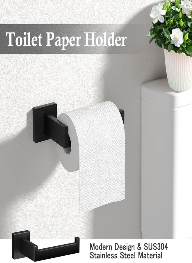 Toptowel 15-Pieces Matte Black Bathroom Accessories Set, Stainless Steel Bathroom Hardware Set, Towel Racks for Bathroom Wall Mounted 24 Inch Bath Towel Bar Set. - Image 4