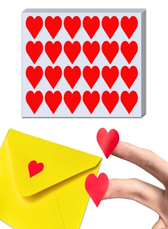TownStix 600 Pieces - Red Heart Stickers Sheets, 1 inch - Image 1