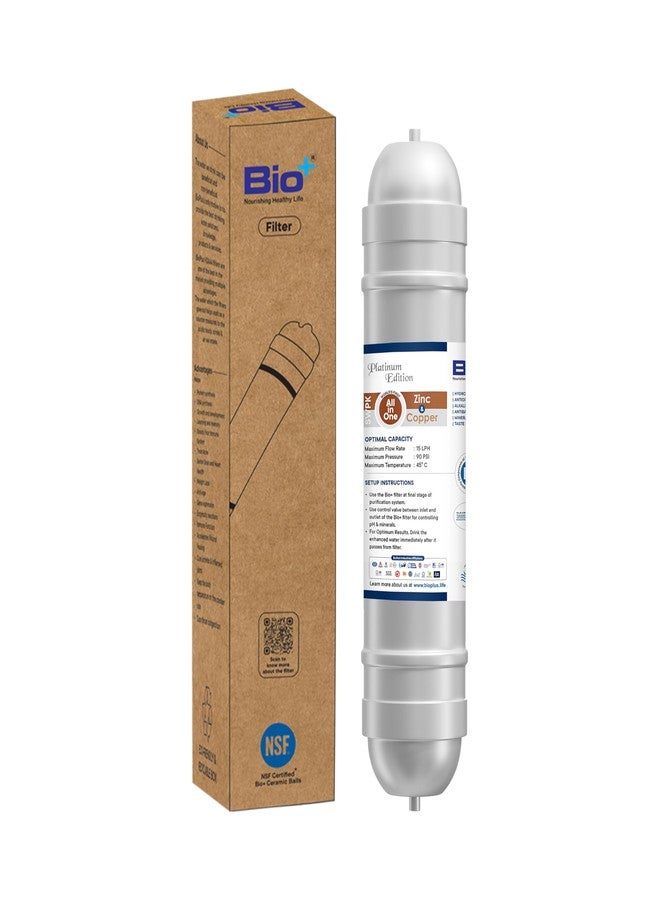 BioPlus Bio+ Zinc & Copper 9-in-1 H2AAA Water Filter | Hydrogen-Rich Antioxidant Mineralising Alkaline (8 inch) - Image 1